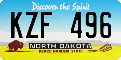 ND license plate KZF496