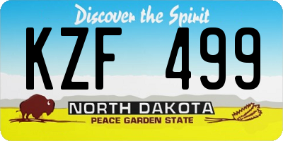 ND license plate KZF499
