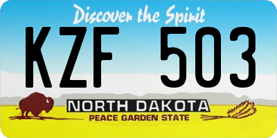 ND license plate KZF503