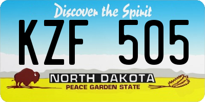 ND license plate KZF505