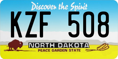 ND license plate KZF508