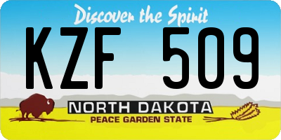 ND license plate KZF509