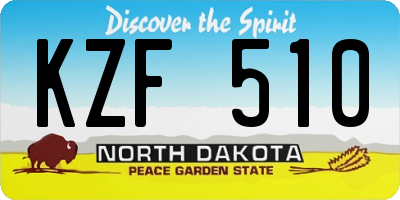 ND license plate KZF510