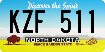 ND license plate KZF511