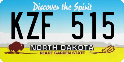 ND license plate KZF515