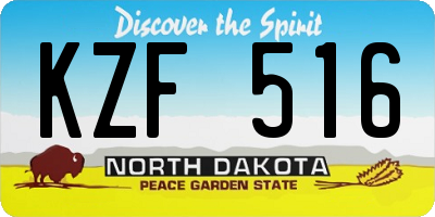ND license plate KZF516