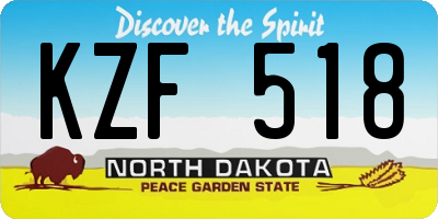 ND license plate KZF518