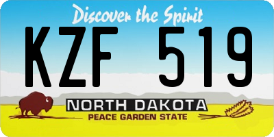 ND license plate KZF519