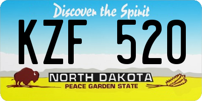 ND license plate KZF520