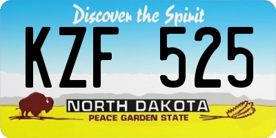 ND license plate KZF525