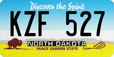 ND license plate KZF527
