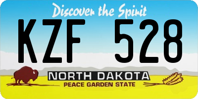 ND license plate KZF528