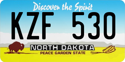 ND license plate KZF530