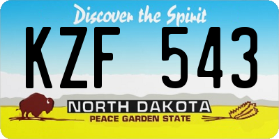 ND license plate KZF543