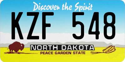 ND license plate KZF548