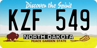 ND license plate KZF549