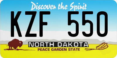 ND license plate KZF550