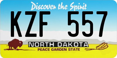 ND license plate KZF557