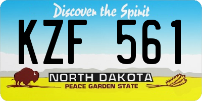 ND license plate KZF561