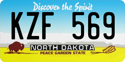 ND license plate KZF569