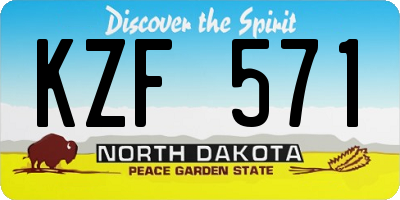 ND license plate KZF571