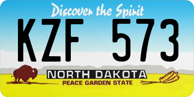 ND license plate KZF573