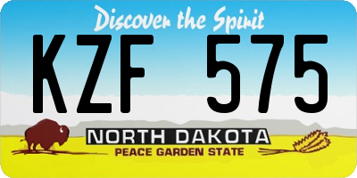 ND license plate KZF575