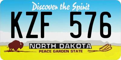 ND license plate KZF576