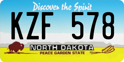 ND license plate KZF578