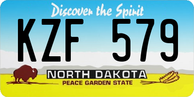 ND license plate KZF579
