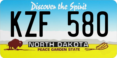 ND license plate KZF580