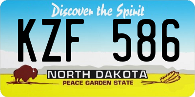 ND license plate KZF586