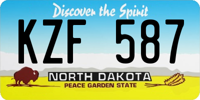 ND license plate KZF587