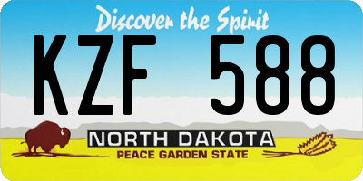 ND license plate KZF588