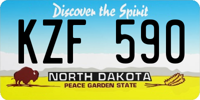 ND license plate KZF590