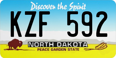 ND license plate KZF592