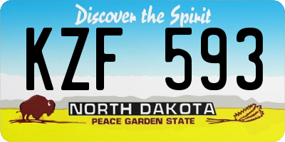 ND license plate KZF593