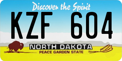 ND license plate KZF604