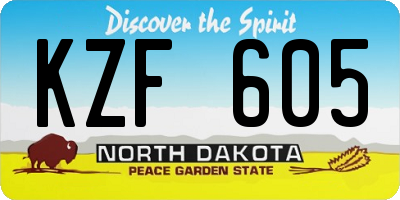 ND license plate KZF605