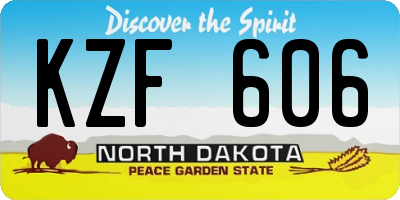 ND license plate KZF606