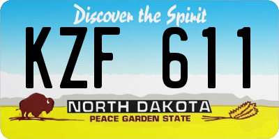 ND license plate KZF611