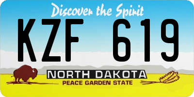 ND license plate KZF619