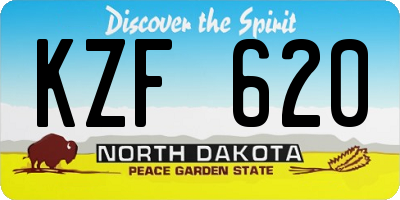 ND license plate KZF620