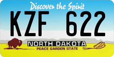 ND license plate KZF622
