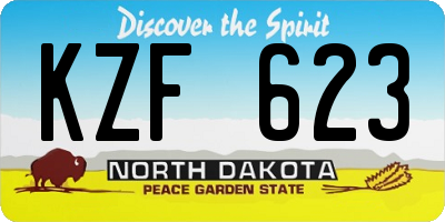 ND license plate KZF623