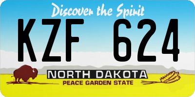 ND license plate KZF624