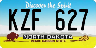 ND license plate KZF627