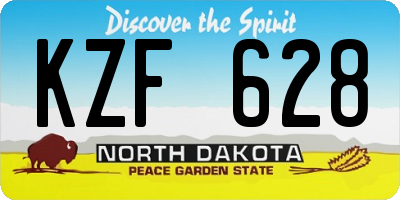 ND license plate KZF628