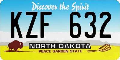 ND license plate KZF632