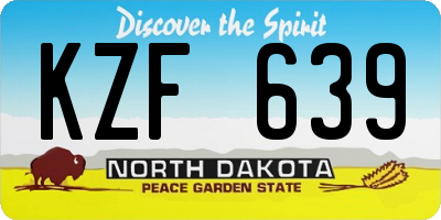 ND license plate KZF639